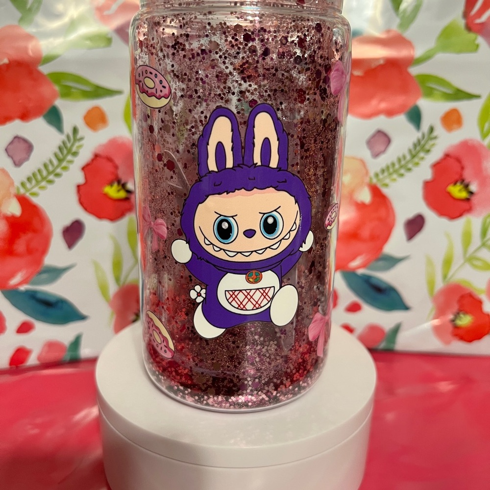 Labubu inspired snowglobe tumbler